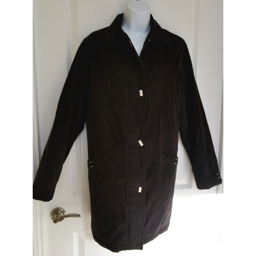 APROPOS black car coat faux suede feel